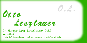 otto leszlauer business card